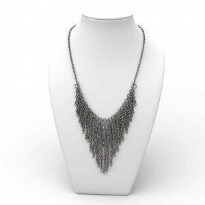 Vintage Silver-Tone Fringe Necklace